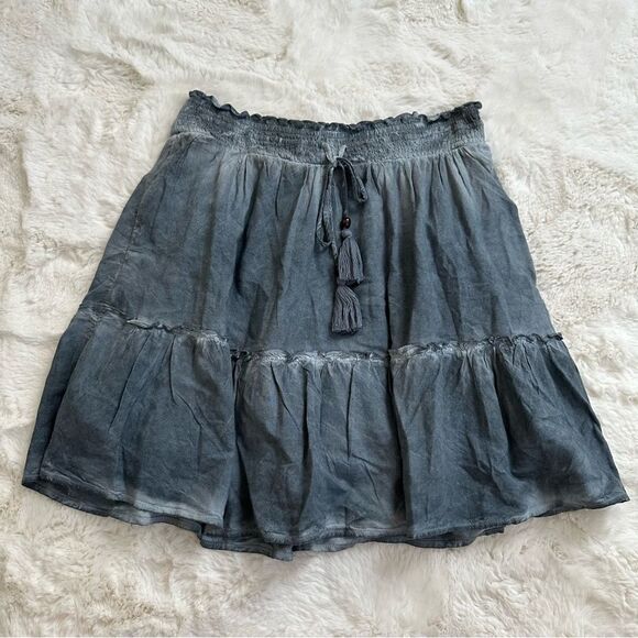 Pilcro Anthropologie size s blue tie dye tiered mini skirt - Picture 1 of 4